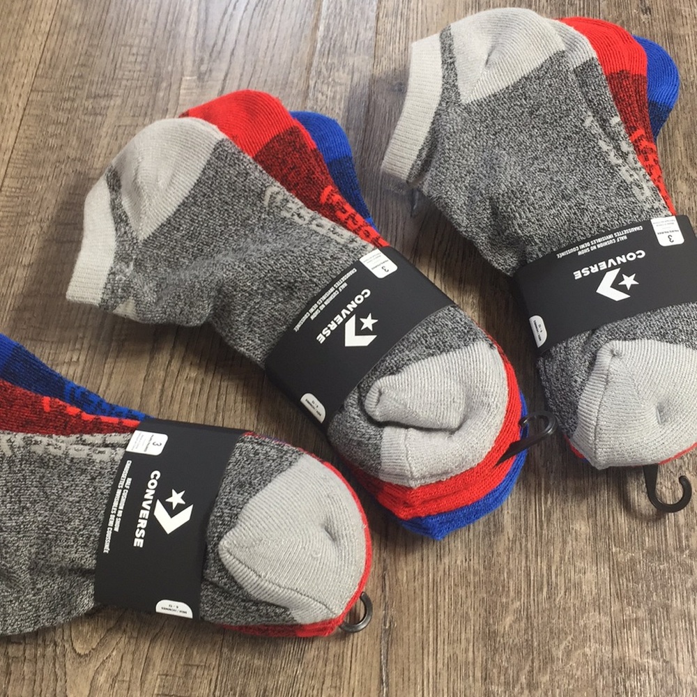 🛍 9 pairs CONVERSE HALF CUSHION NO SHOW M SOCKS - Picture 2 of 8